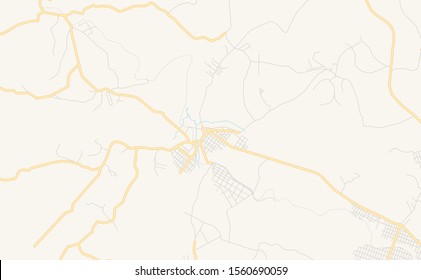 Printable street map of  Divinopolis, Brazil. Map template for business use.
