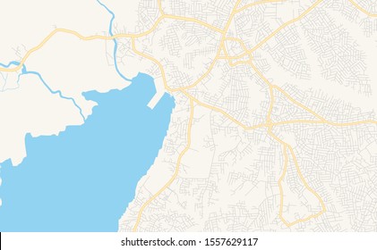 Printable Street Map Ebute Ikorodu Nigeria Stock Vector (Royalty Free ...