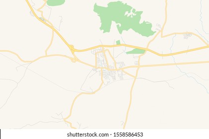 Printable street map of El Achir, Algeria. Map template for business use.