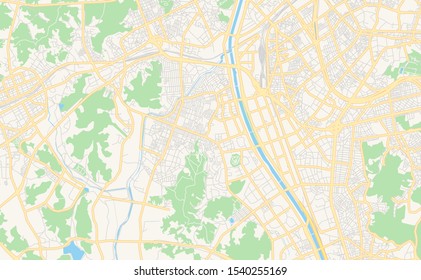 Printable street map of Gwangmyeong, Province Gyeonggi, South Korea. Map template for business use.