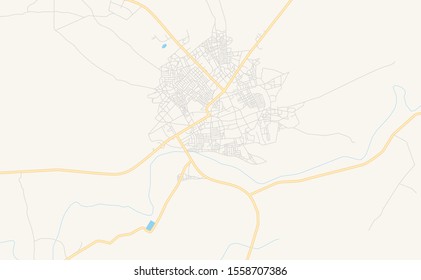 Printable street map of Hadejia, Nigeria. Map template for business use.