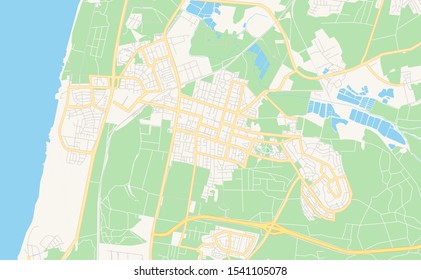 Printable street map of Hadera, District Haifa, Israel. Map template for business use.