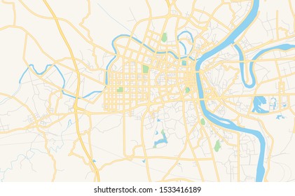 Printable Street Map Hengyang Province Hunan Stock Vector (Royalty Free ...