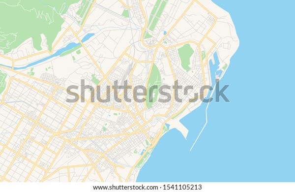 Printable Street Map Hualien Taiwan Map Stock Vector (Royalty Free ...