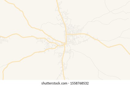 Printable street map of Ikere-Ekiti, Nigeria. Map template for business use.