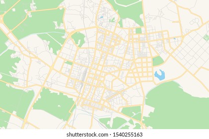 Printable street map of Iksan, Province North Jeolla, South Korea. Map template for business use.