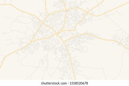 Printable street map of Iwo, Nigeria. Map template for business use.