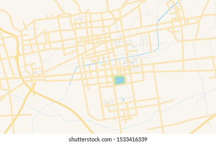 Printable street map of Jiaozuo, Province Henan, China. Map template for business use.