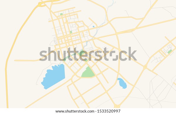 Printable Street Map Karamay Province Xinjiang Stock Vector (Royalty ...