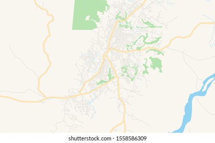 Printable street map of Kenema, Sierra Leone. Map template for business use.