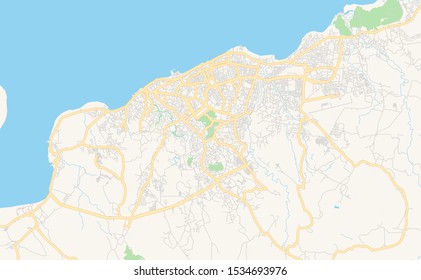 Printable street map of Kupang, Province East Nusa Tenggara, Indonesia. Map template for business use.