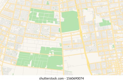 Printable street map of  La Pintana, Chile. Map template for business use.