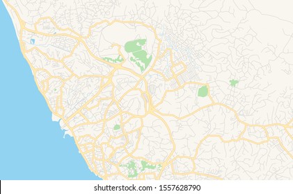 Printable street map of Libreville, Gabon. Map template for business use.