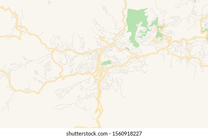Printable street map of  Los Teques, Venezuela. Map template for business use.
