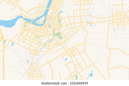 Printable street map of Lu an, Province Anhui, China. Map template for business use.