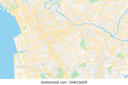 Printable street map of Makati, Philippines. Map template for business use.