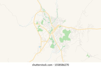 Printable street map of Man, Ivory Coast. Map template for business use.