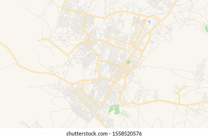 Printable street map of Mek ele, Ethiopia. Map template for business use.