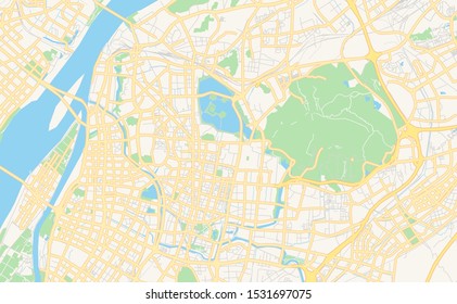 Printable Street Map Nanjing Province Jiangsu Stock Vector (Royalty ...