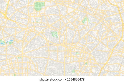 Printable street map of Nerima, Prefecture Tokyo, Japan. Map template for business use.