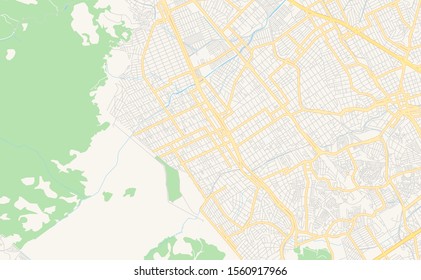 Printable street map of  Nilopolis, Brazil. Map template for business use.