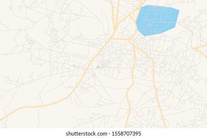 Printable Street Map Of Nsukka, Nigeria. Map Template For Business Use.