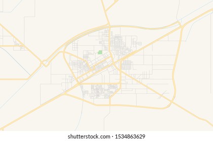 Printable street map of Okara, Province  Punjab, Pakistan. Map template for business use.