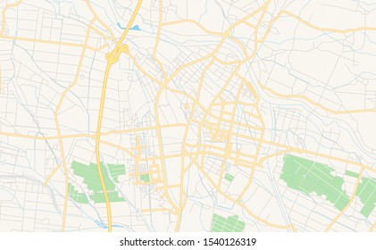Printable street map of osaki, Prefecture Miyagi, Japan. Map template for business use.