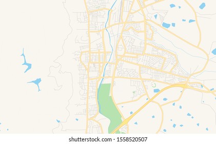 Printable street map of Paarl, South Africa. Map template for business use.