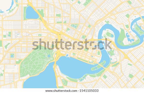 Printable Street Map Perth State Western Stock Vector (Royalty Free ...