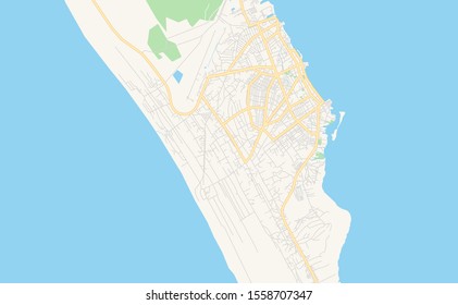 Printable street map of Port-Gentil, Gabon. Map template for business use.