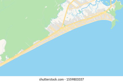 Printable street map of  Praia Grande, Brazil. Map template for business use.