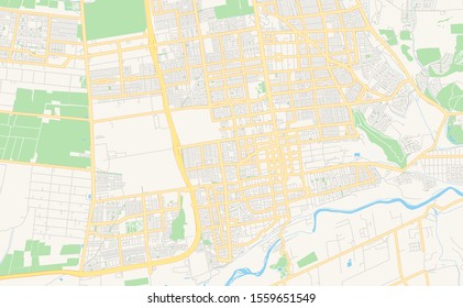 Printable street map of  Puente Alto, Chile. Map template for business use.