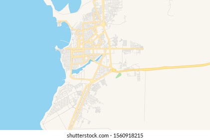 Printable street map of  Punto Fijo, Venezuela. Map template for business use.