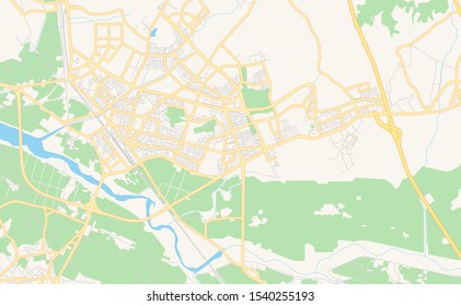 Printable street map of Pyeongtaek, Province Gyeonggi, South Korea. Map template for business use.
