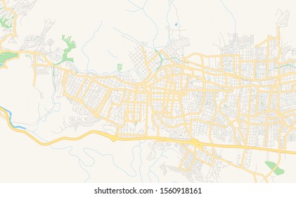 Printable street map of  Quilpue, Chile. Map template for business use.