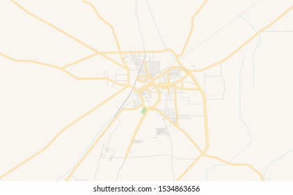 Printable street map of Rahim Yar Khan, Province  Punjab, Pakistan. Map template for business use.