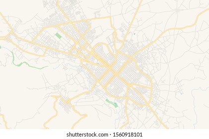 Printable street map of  Riobamba, Ecuador. Map template for business use.