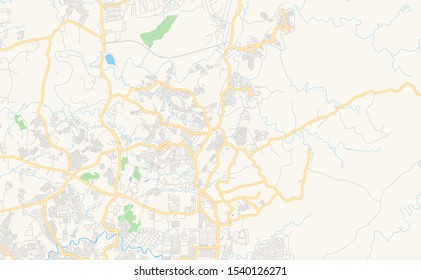 Printable street map of San Jose del Monte, Province Bulacan, Philippines. Map template for business use.