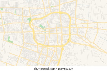 Printable street map of  San Juan, Argentina. Map template for business use.