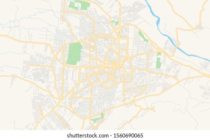 Printable street map of  Santo Domingo de los Colorados, Ecuador. Map template for business use.