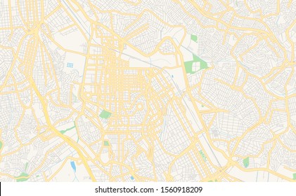 Printable street map of  Sao Caetano do Sul, Brazil. Map template for business use.