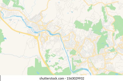 Printable street map of  Sao Lourenco da Mata, Brazil. Map template for business use.