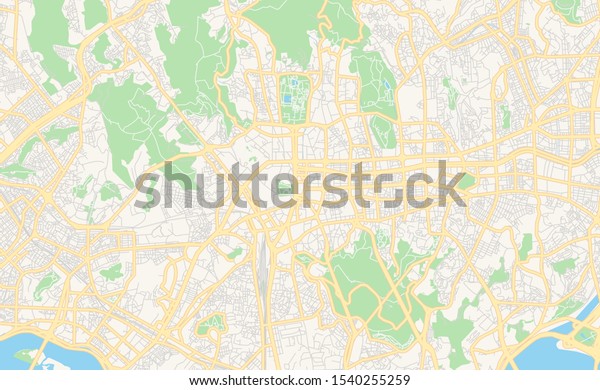 Printable Street Map Seoul South Korea Stock Vector Royalty Free 1540255259