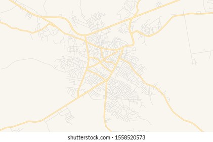 Printable street map of Shagamu, Nigeria. Map template for business use.