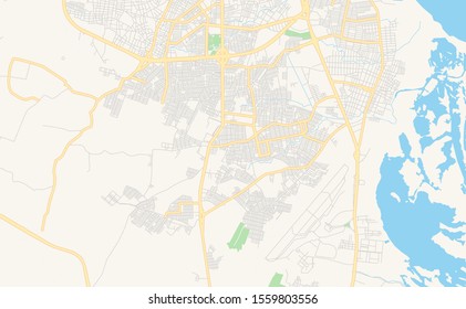 Printable street map of  Soledad, Colombia. Map template for business use.
