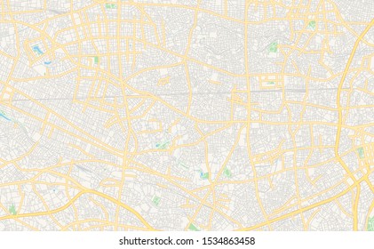 Printable street map of Suginami, Prefecture Tokyo, Japan. Map template for business use.