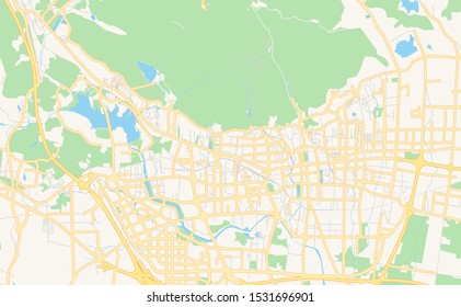 Printable street map of Tai an, Province Shandong, China. Map template for business use.