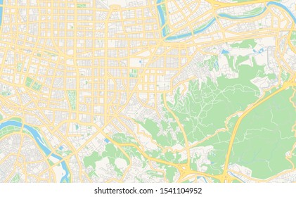 Printable street map of Taipei, Taiwan. Map template for business use.