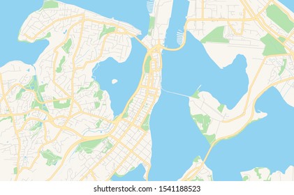 Printable street map of Tauranga, New Zealand. Map template for business use.